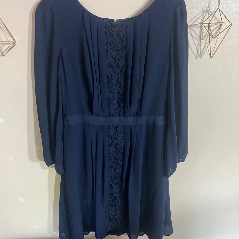 Formal Navy Blur Baby Doll Dress